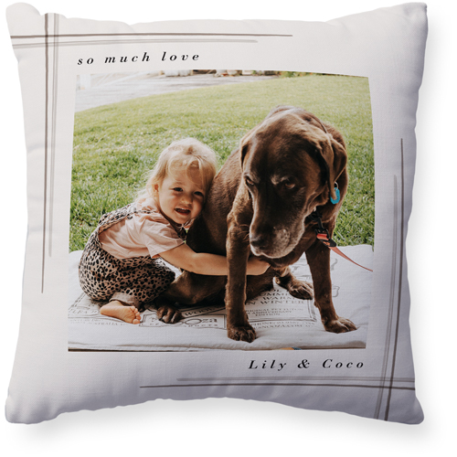 Organic Corners Pillow, Woven, White, 20x20, Double Sided, Beige