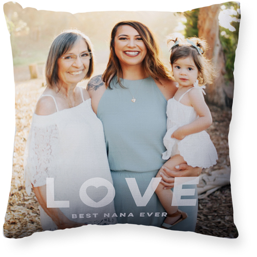 Overlay Love Pillow, Woven, White, 20x20, Double Sided, White