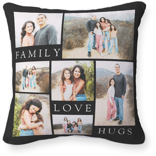 Family Gallery Of Seven Pillow, Plush, White, 20x20, Single Sided, Multicolor