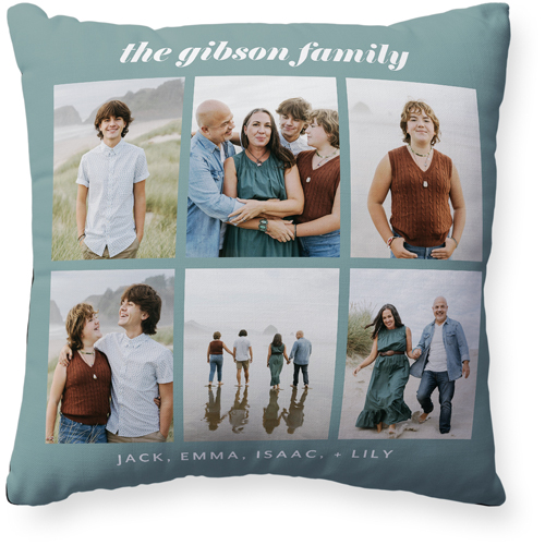 Gallery Grid Of Six Pillow, Woven, Black, 20x20, Single Sided, Multicolor