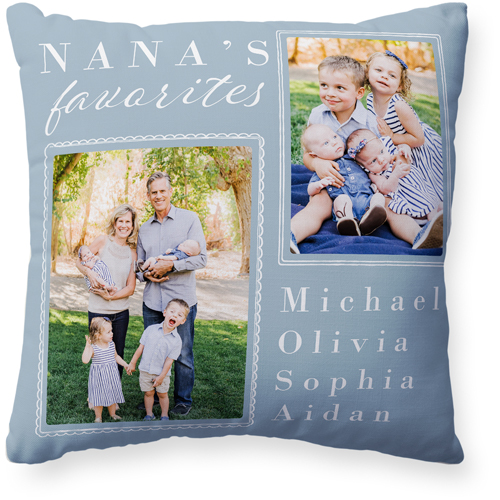 Scallop Doodle Frames Pillow, Woven, Beige, 20x20, Single Sided, Blue, marine layer