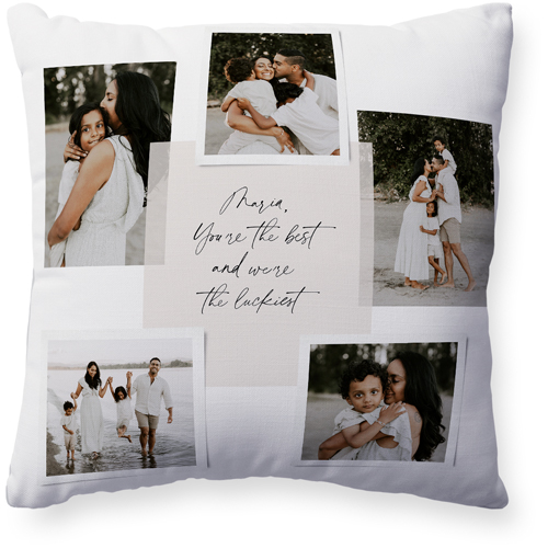 Handwritten Note Collage Pillow, Woven, White, 20x20, Double Sided, White
