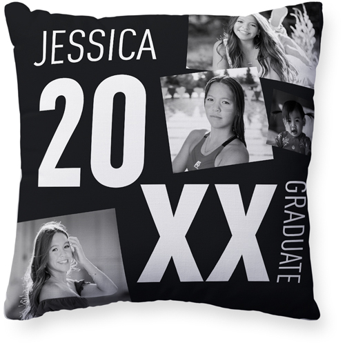 Big Year Pillow, Woven, White, 20x20, Double Sided, Black, black