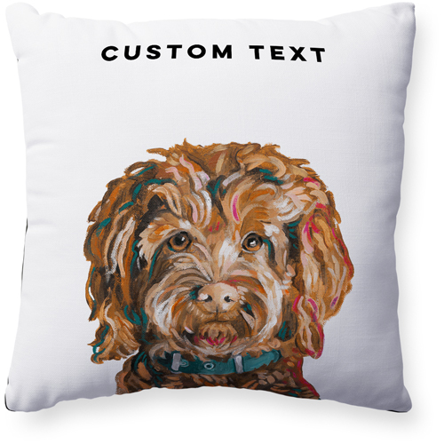 Goldendoodle Custom Text Pillow, Woven, Black, 20x20, Single Sided, Multicolor