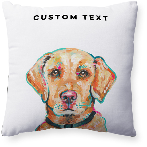 Yellow Lab Custom Text Pillow, Woven, Black, 20x20, Single Sided, Multicolor