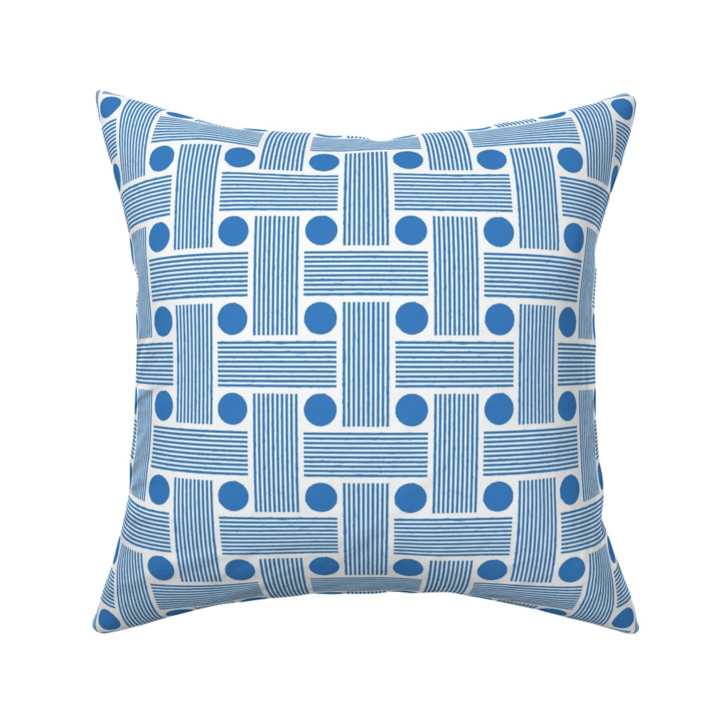 Beams - Blue Pillow, Woven, Beige, 16x16, Single Sided, Blue, True Blue