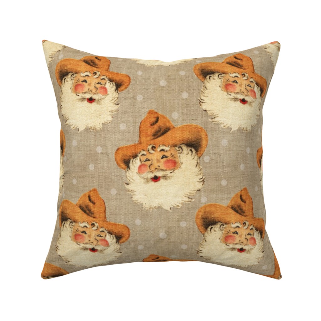 Cowboy Santa - Neutral Pillow, Woven, Beige, 16x16, Single Sided, Beige, Pearl