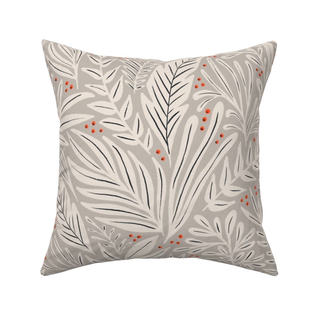 Annette Pillow, Woven, Beige, 16x16, Single Sided, Beige, Pebble