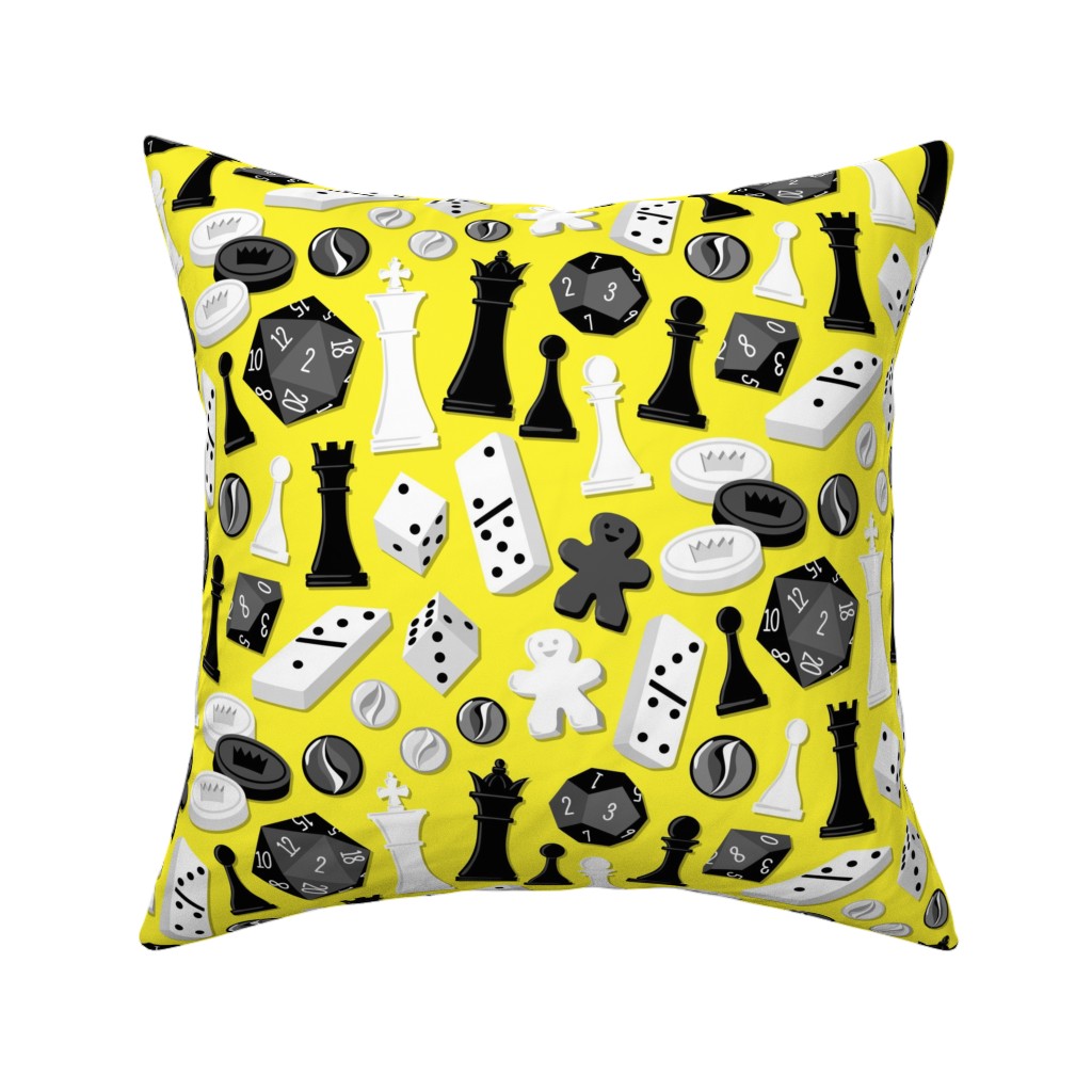 Game on Pillow, Woven, Beige, 16x16, Single Sided, Yellow, Sunshine