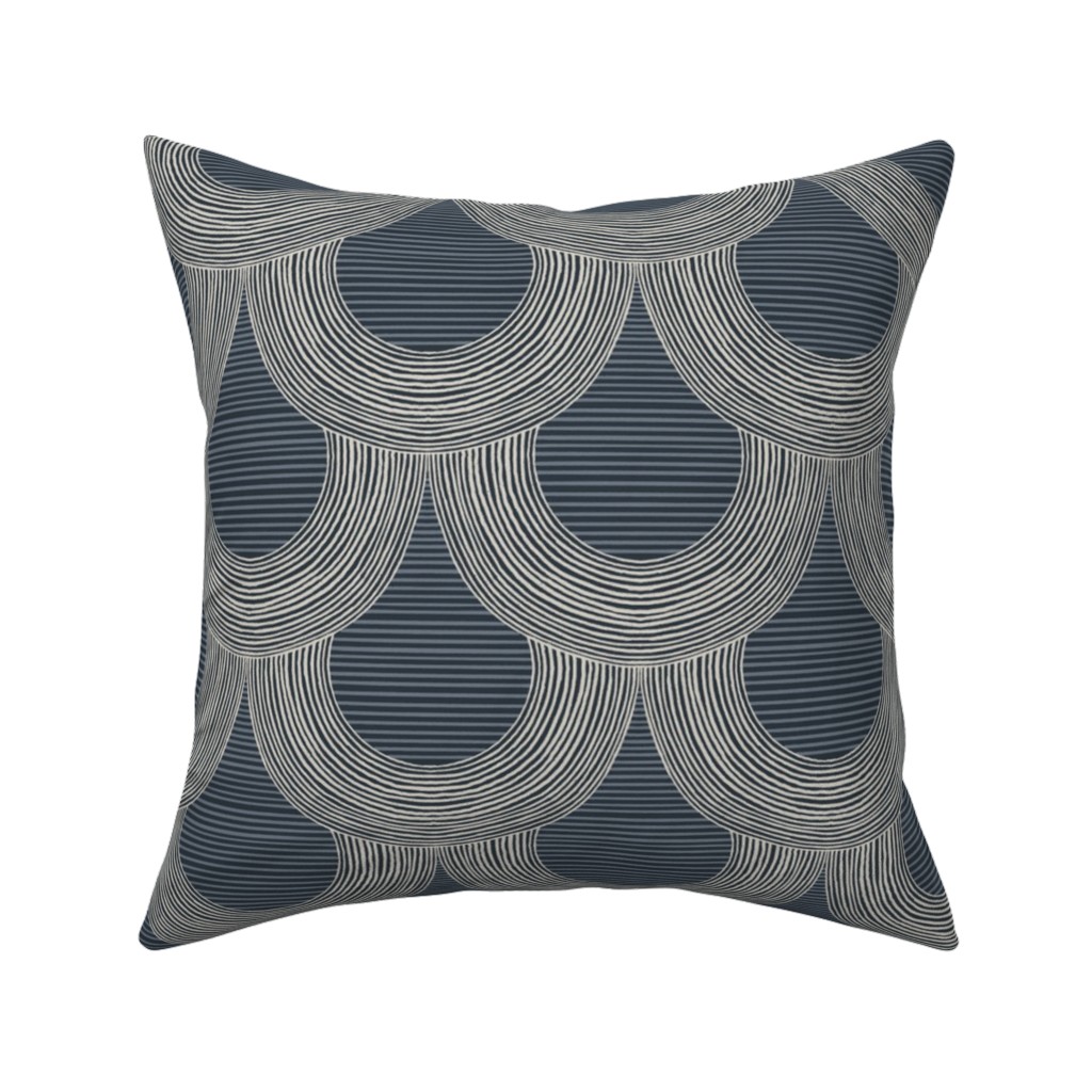 Portland - Blue Pillow, Woven, Beige, 16x16, Single Sided, Blue