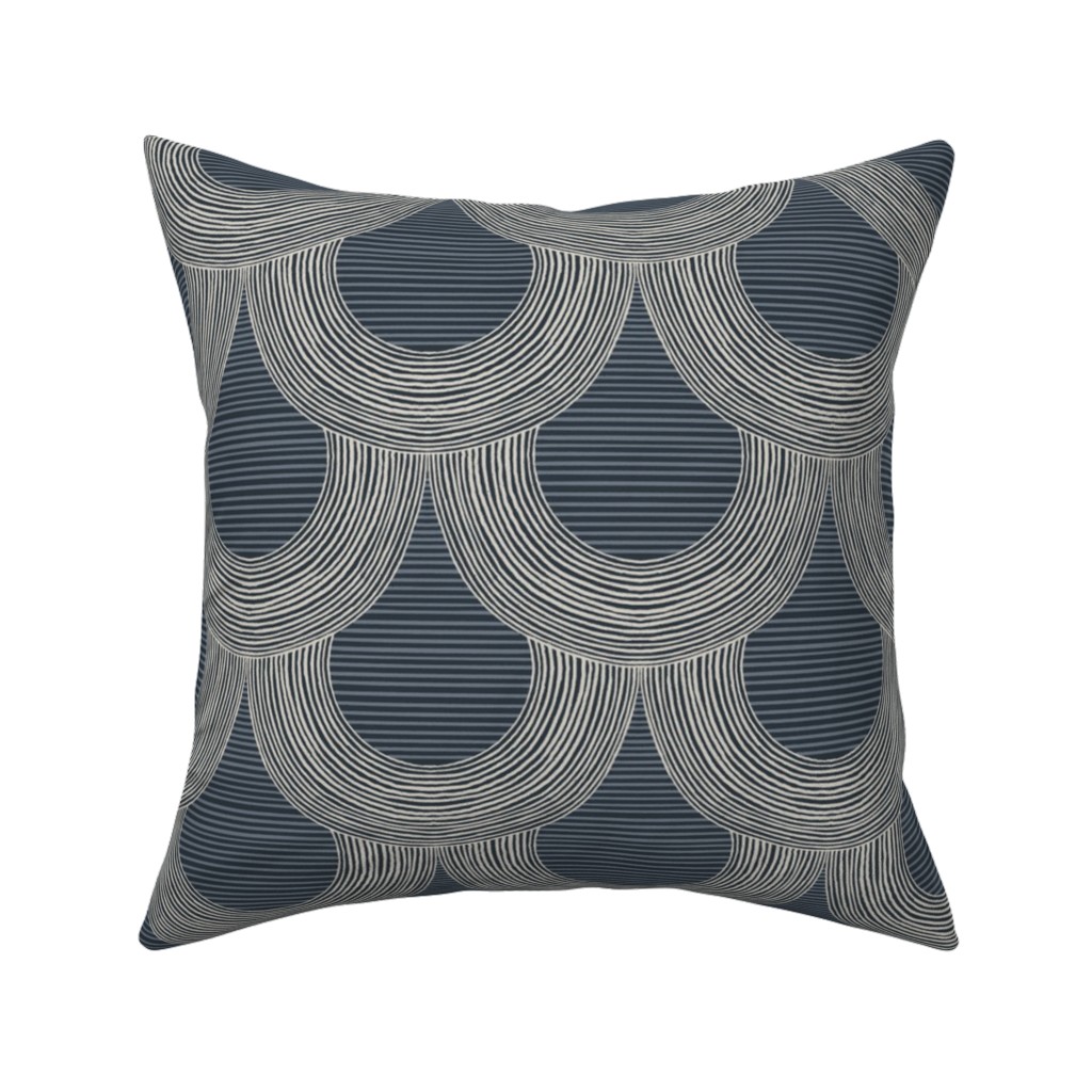 Portland - Blue Pillow, Woven, Beige, 16x16, Single Sided, Blue, True Blue