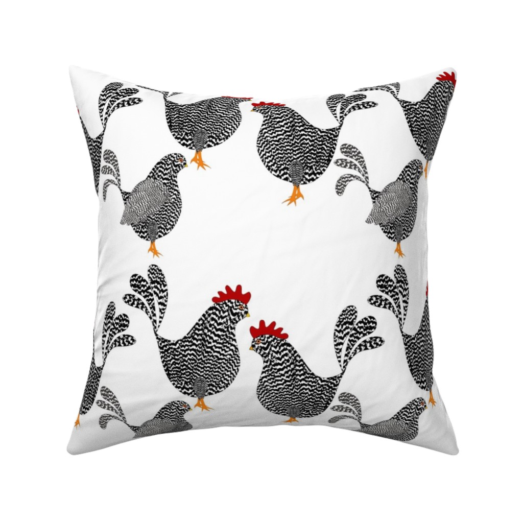 Chick, Chick, Chickens - Neutral Pillow, Woven, Beige, 16x16, Single Sided, White