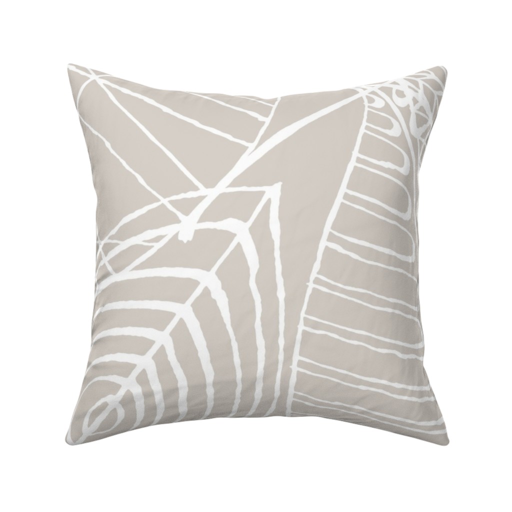 Leaves - Greige Pillow, Woven, Beige, 16x16, Single Sided, Beige