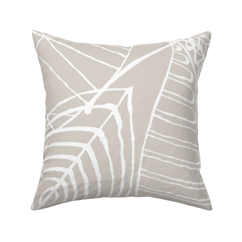 Leaves - Greige Pillow, Woven, Beige, 16x16, Single Sided, Beige, Pearl