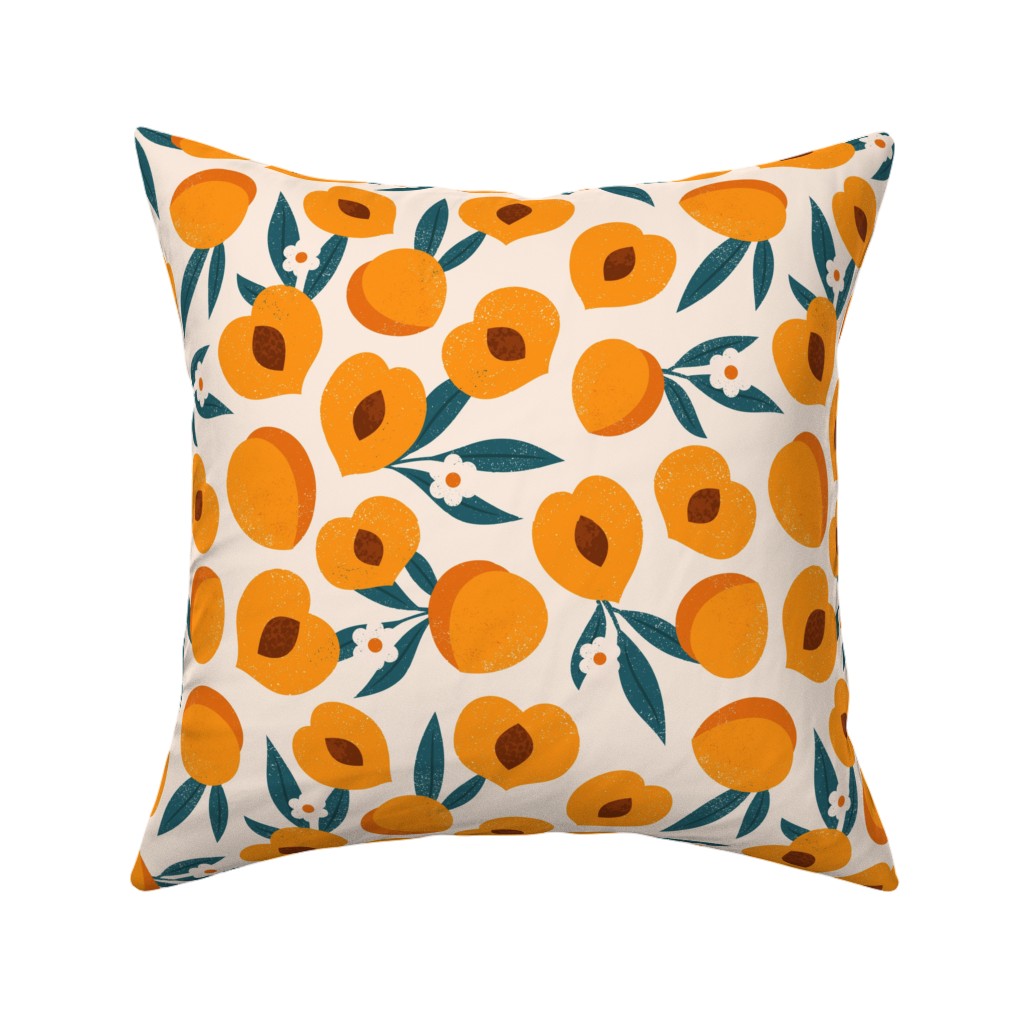 Summer Peches - Orange Pillow, Woven, Beige, 16x16, Single Sided, Orange, Orange