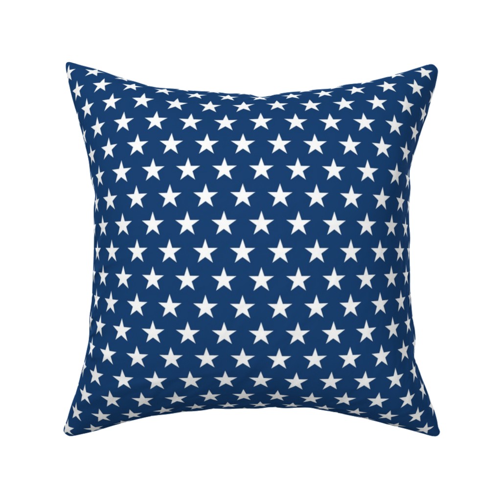 Stars on Blue Pillow, Woven, Beige, 16x16, Single Sided, Blue, True Blue