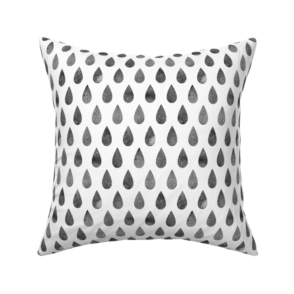 Drops Pillow, Woven, Beige, 16x16, Single Sided, Gray