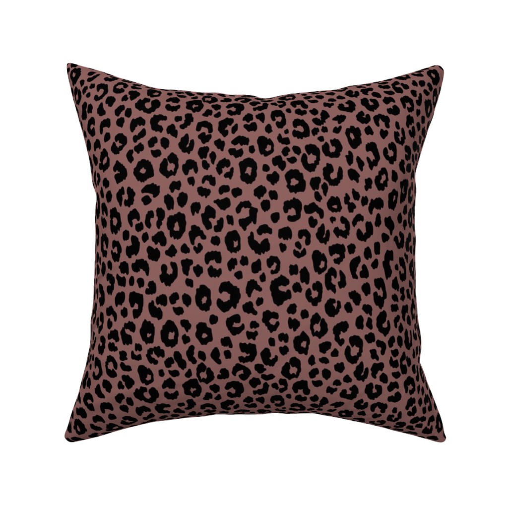 Leopard - Pale Mauve Pillow, Woven, Beige, 16x16, Single Sided, Pink, Bright Pink