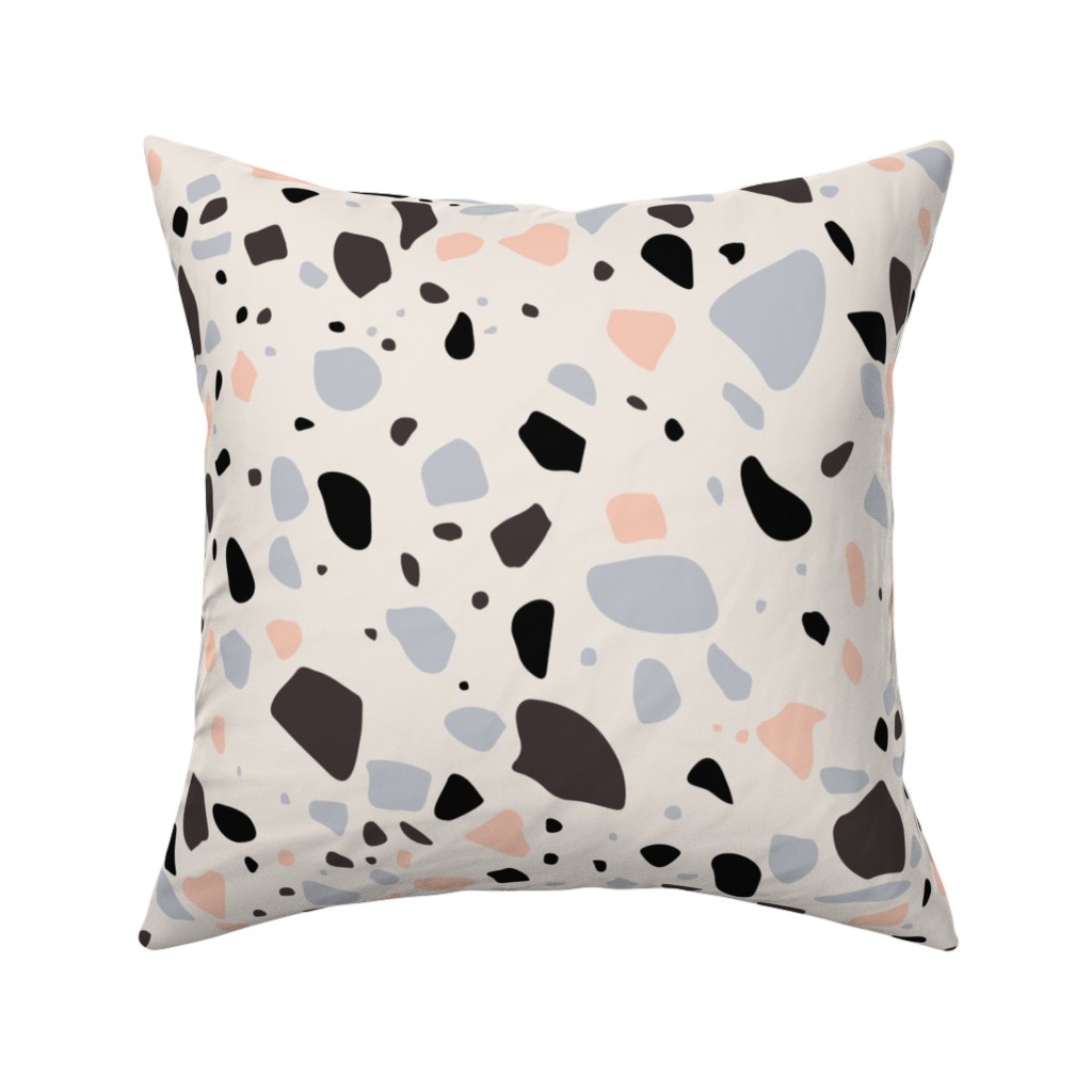 Terrazzo - Coral and Lilac Pillow, Woven, Beige, 16x16, Single Sided, Multicolor