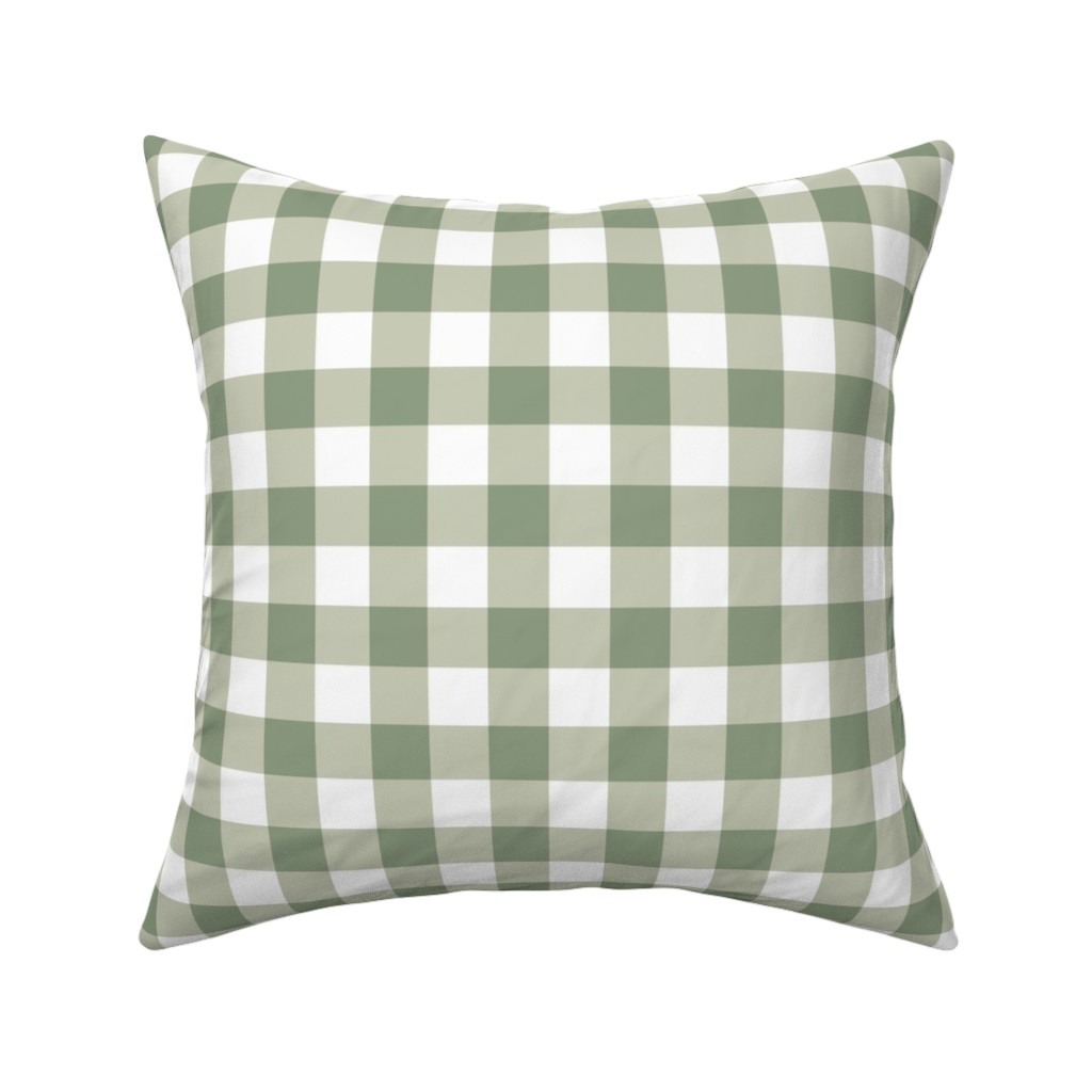 Plaid - Green Pillow, Woven, Beige, 16x16, Single Sided, Green, Classic Green