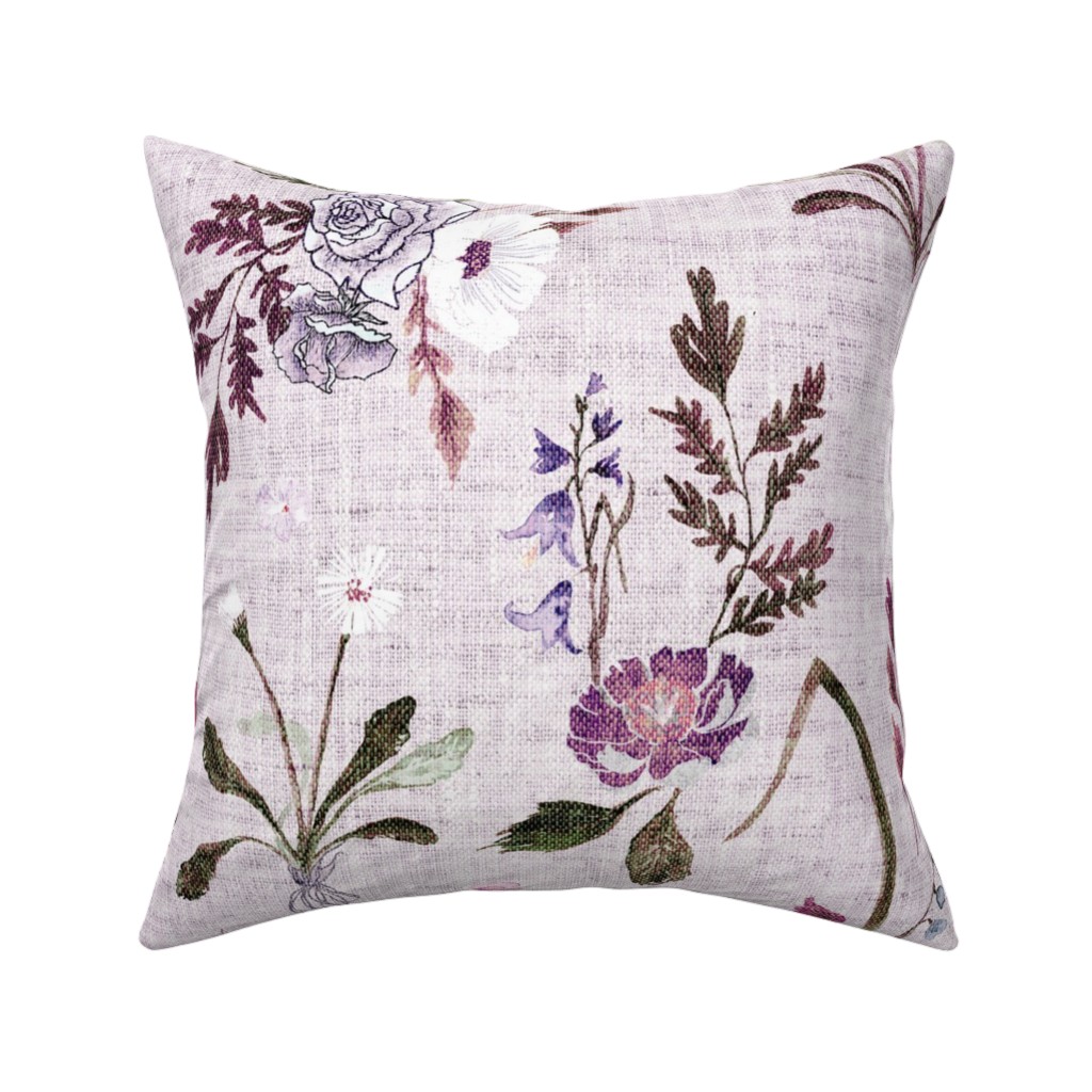 Jane - Lavender Pillow, Woven, Beige, 16x16, Single Sided, Purple, Purple