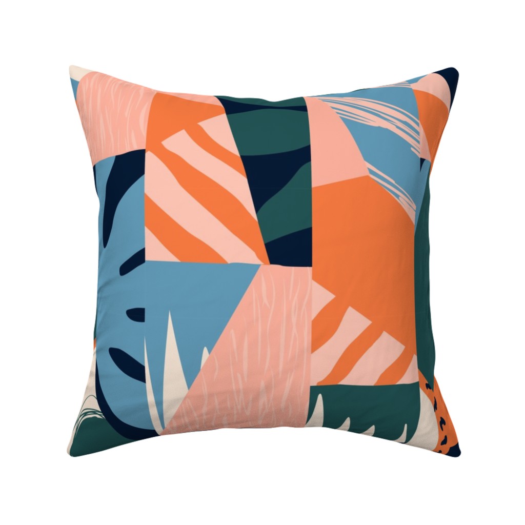 Abstraction With Coconut - Multi Pillow, Woven, Beige, 16x16, Single Sided, Multicolor