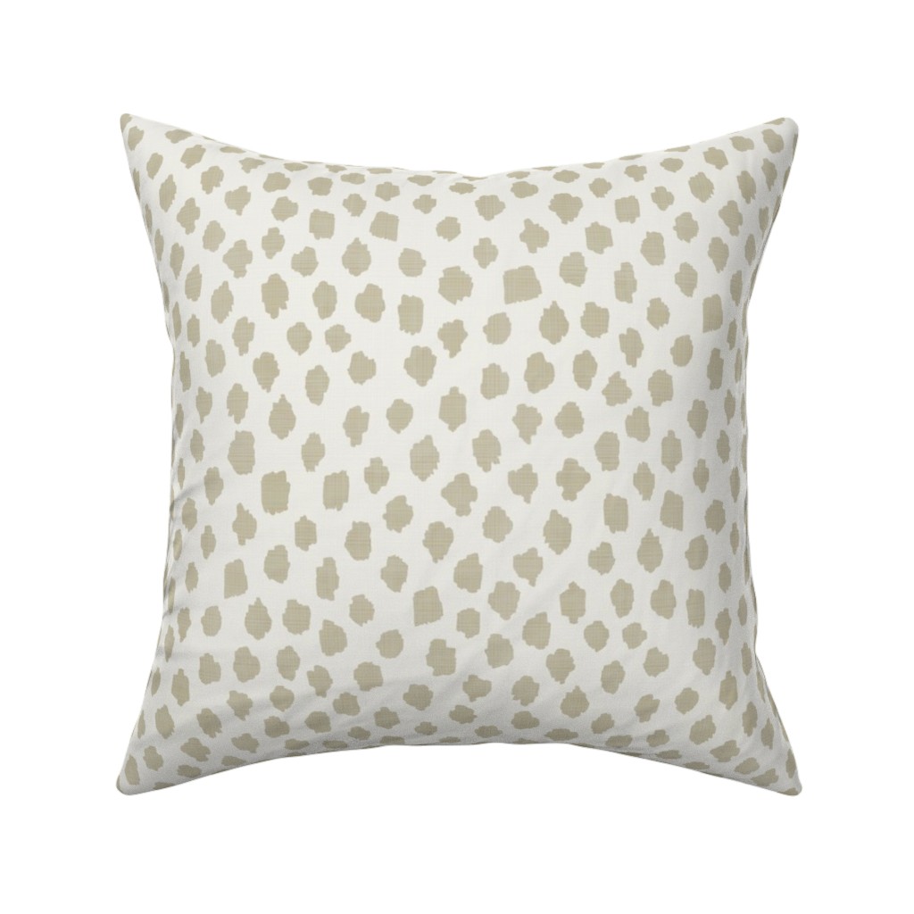 Khaki Spots - Gray Pillow, Woven, Beige, 16x16, Single Sided, Gray