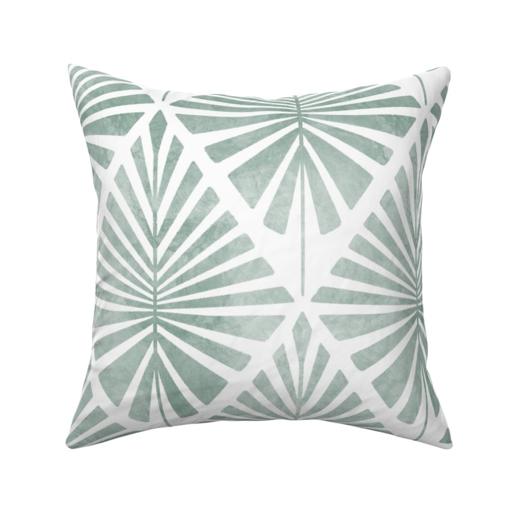 Laguna - Green Pillow, Woven, Black, 16x16, Single Sided, Green