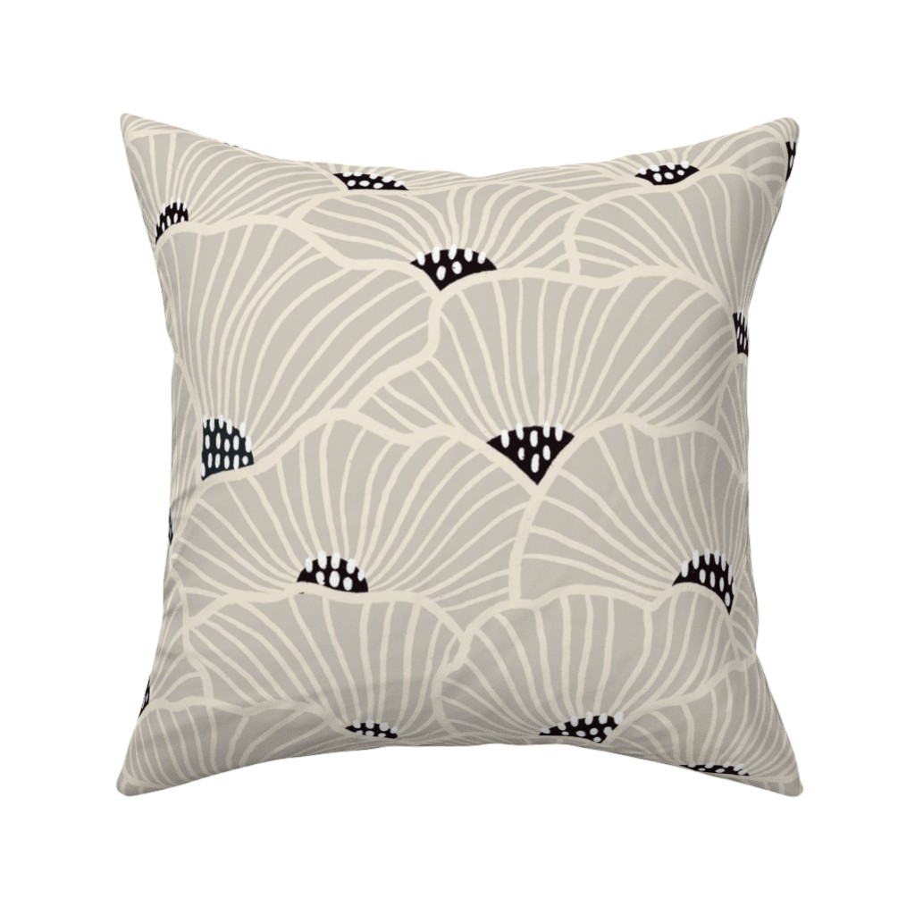 San Diego - Neutral Pillow, Woven, Black, 16x16, Single Sided, Beige, Pearl