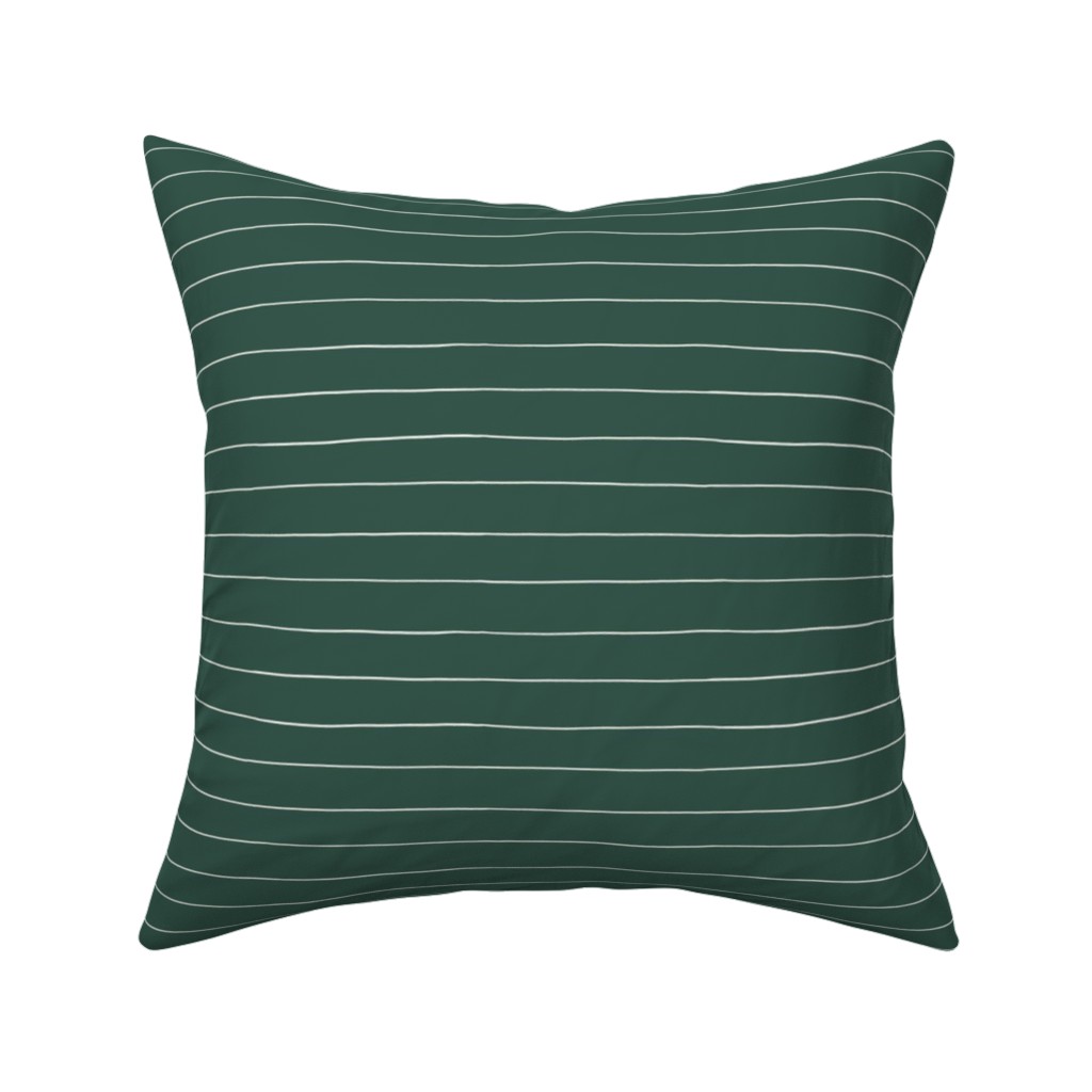 Christmas Stripes Pillow, Woven, Black, 16x16, Single Sided, Green
