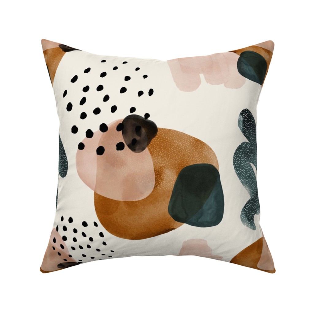 Geometric Pattern - Muted Pillow, Woven, Black, 16x16, Single Sided, Multicolor