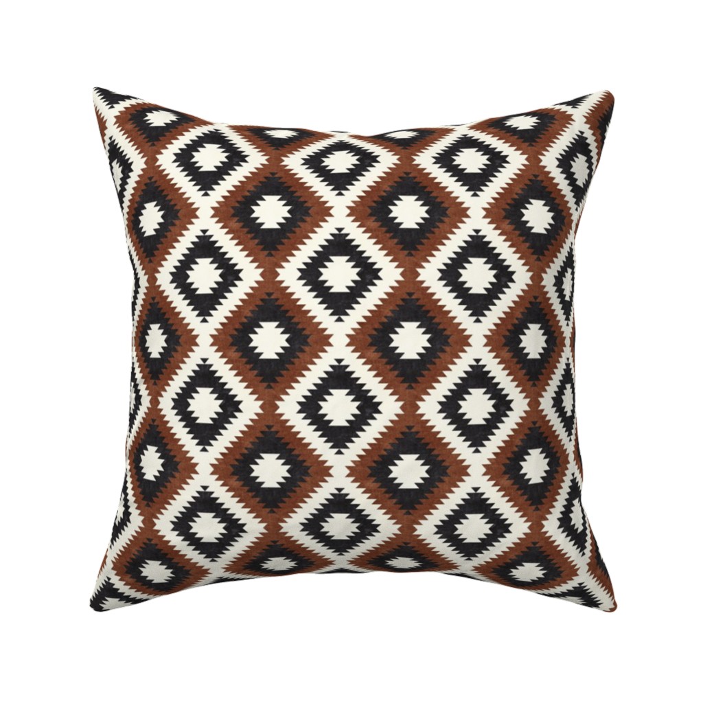 Aztec - Neutrals Pillow, Woven, Black, 16x16, Single Sided, Brown