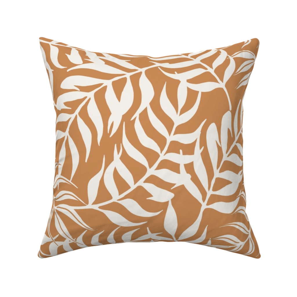 Moving Palms Pillow, Woven, Black, 16x16, Single Sided, Orange, Pueblo