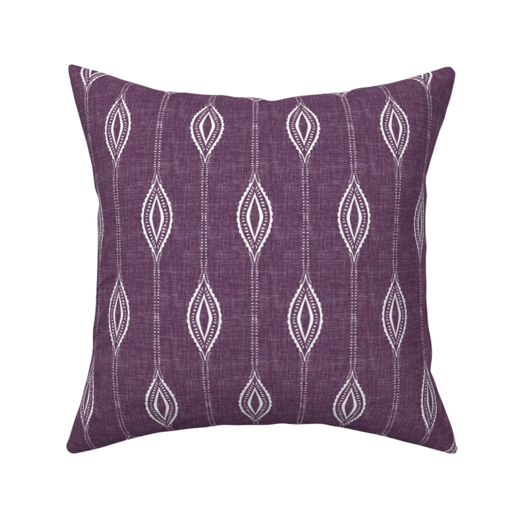 Diamant - Eggplant Pillow, Woven, Black, 16x16, Single Sided, Purple, Purple