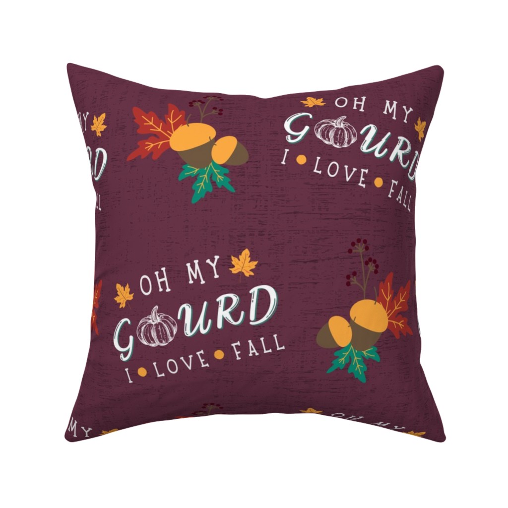 Oh My Gourd on Mauve Pillow, Woven, Black, 16x16, Single Sided, Purple