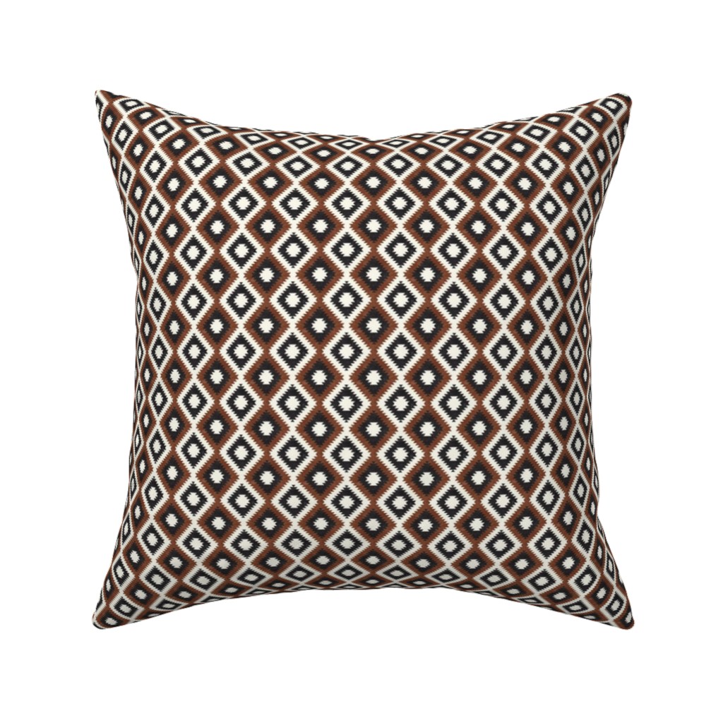 Aztec Pillow, Woven, Black, 16x16, Single Sided, Brown, Silver Lining