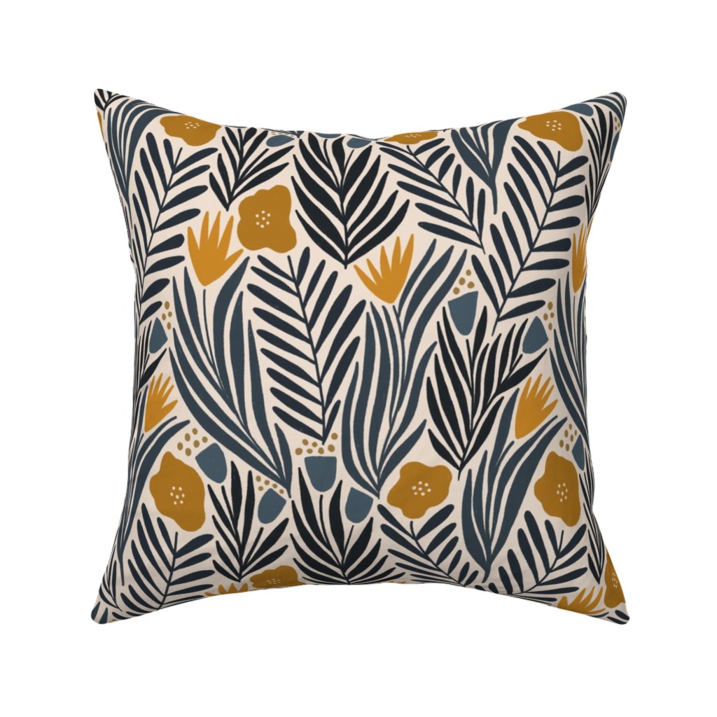 Nadia - Gold & Black Pillow, Woven, Black, 16x16, Single Sided, Multicolor