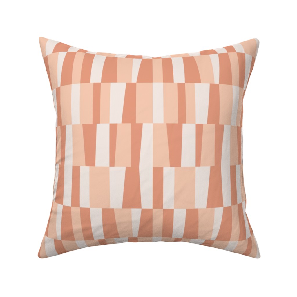 Collage Tiles - Orange Pillow, Woven, Black, 16x16, Single Sided, Orange
