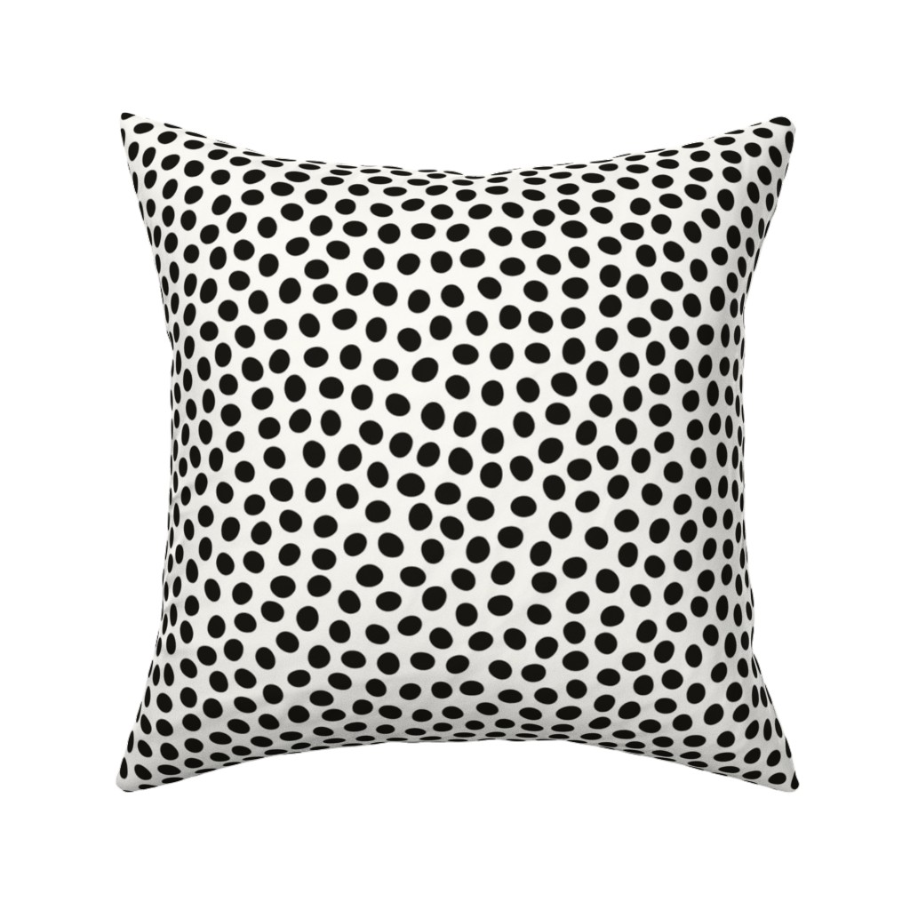 Dots - Black and White Pillow, Woven, Black, 16x16, Single Sided, White