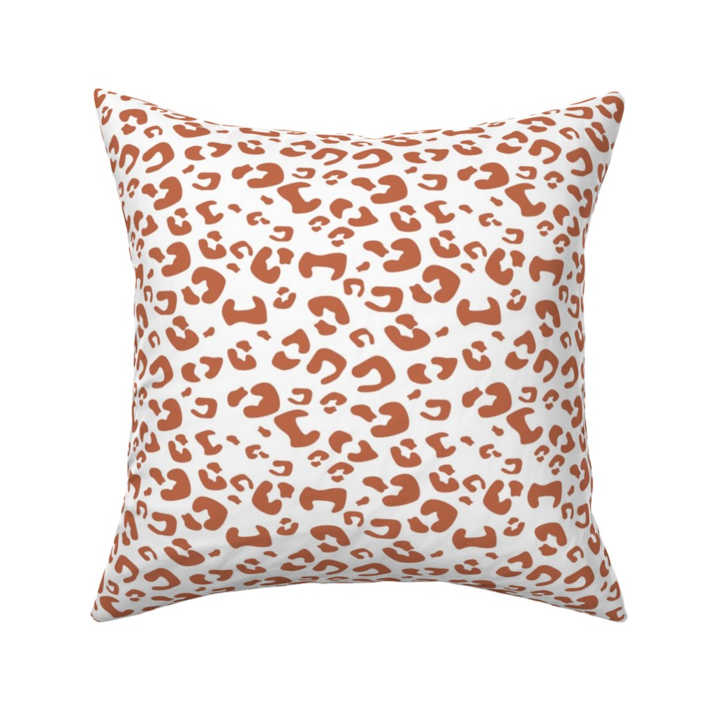 Leopard Print - Terracotta Pillow, Woven, Black, 16x16, Single Sided, Brown, Brown