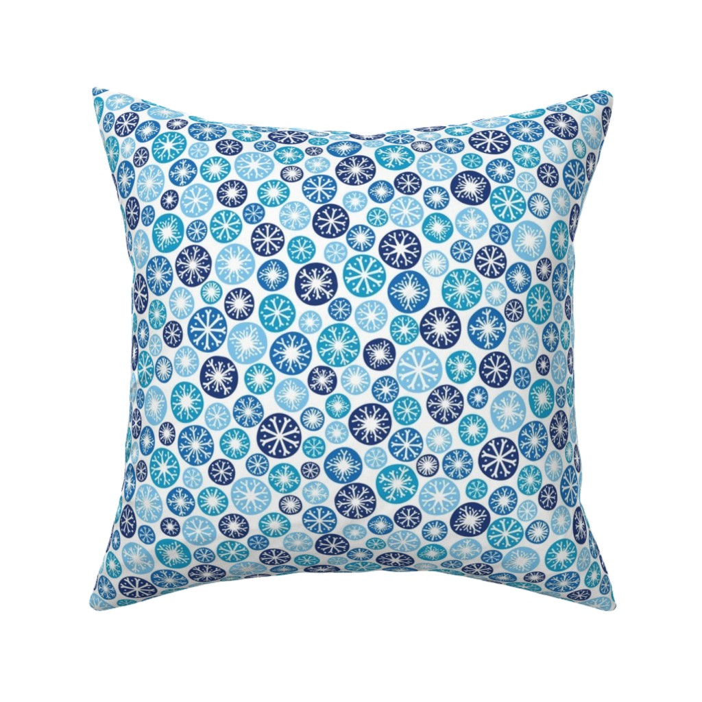 Snow Daze Pillow, Woven, Black, 16x16, Single Sided, Blue