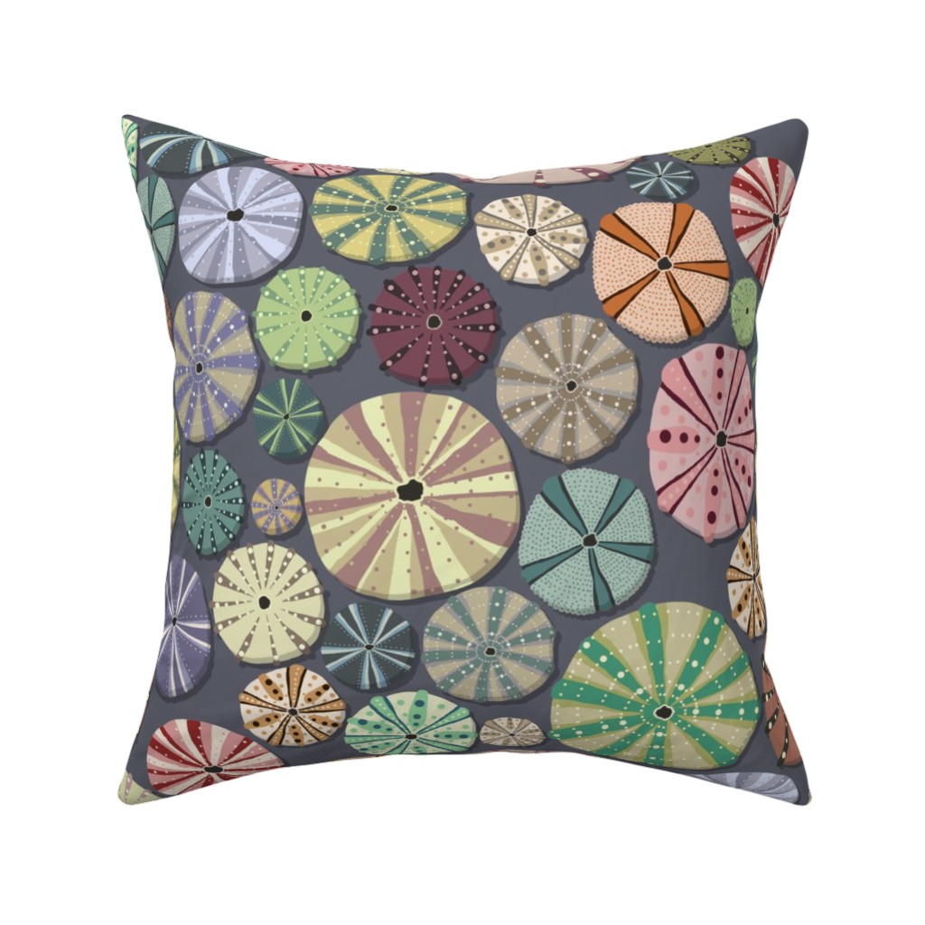 Sea Urchins - Multi Pillow, Woven, Black, 16x16, Single Sided, Multicolor