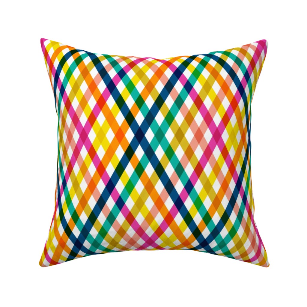 Birchdale Gingham Plaid - Multi Pillow, Woven, Black, 16x16, Single Sided, Multicolor