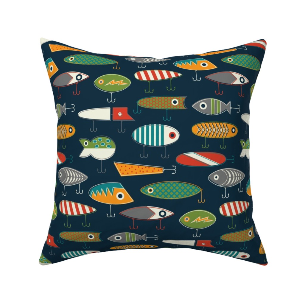 Hooked Up - Navy Pillow, Woven, Black, 16x16, Single Sided, Multicolor