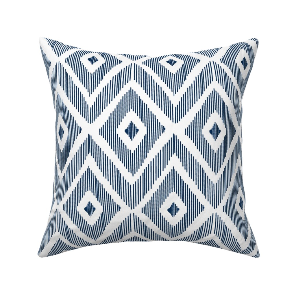 Ikat - Navy Pillow, Woven, Black, 16x16, Single Sided, Blue