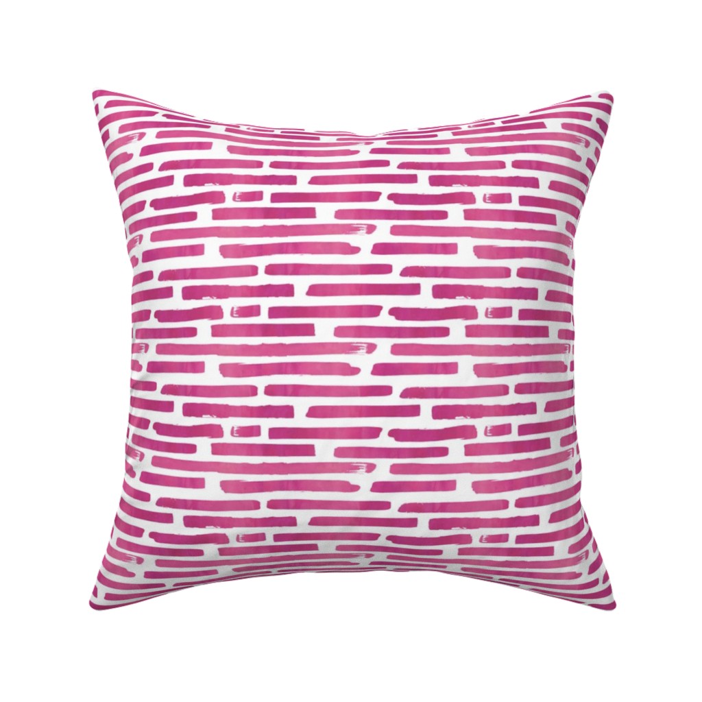 Watercolor Stripes - Berry Pillow, Woven, Black, 16x16, Single Sided, Purple