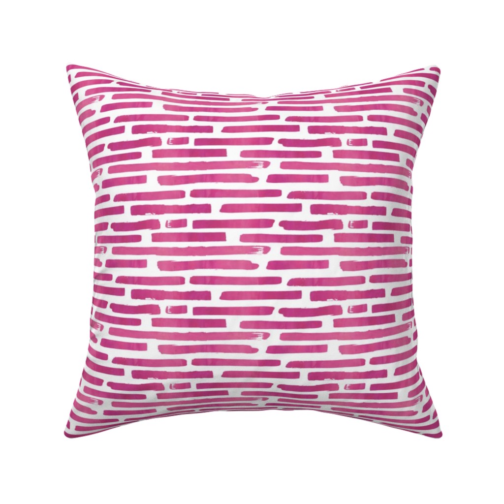 Watercolor Stripes - Berry Pillow, Woven, Black, 16x16, Single Sided, Purple, Purple