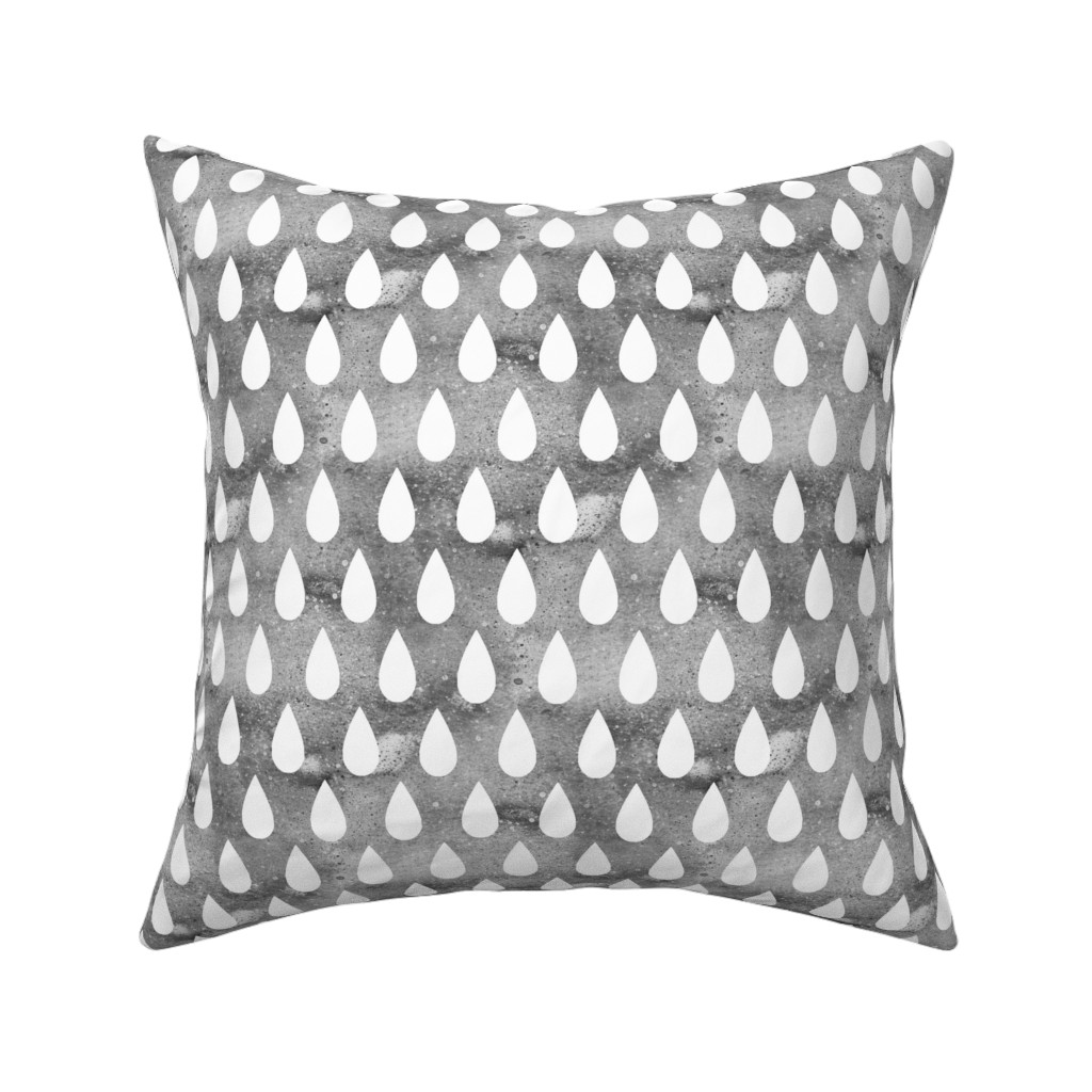 Drops Pillow, Woven, Black, 16x16, Single Sided, Gray