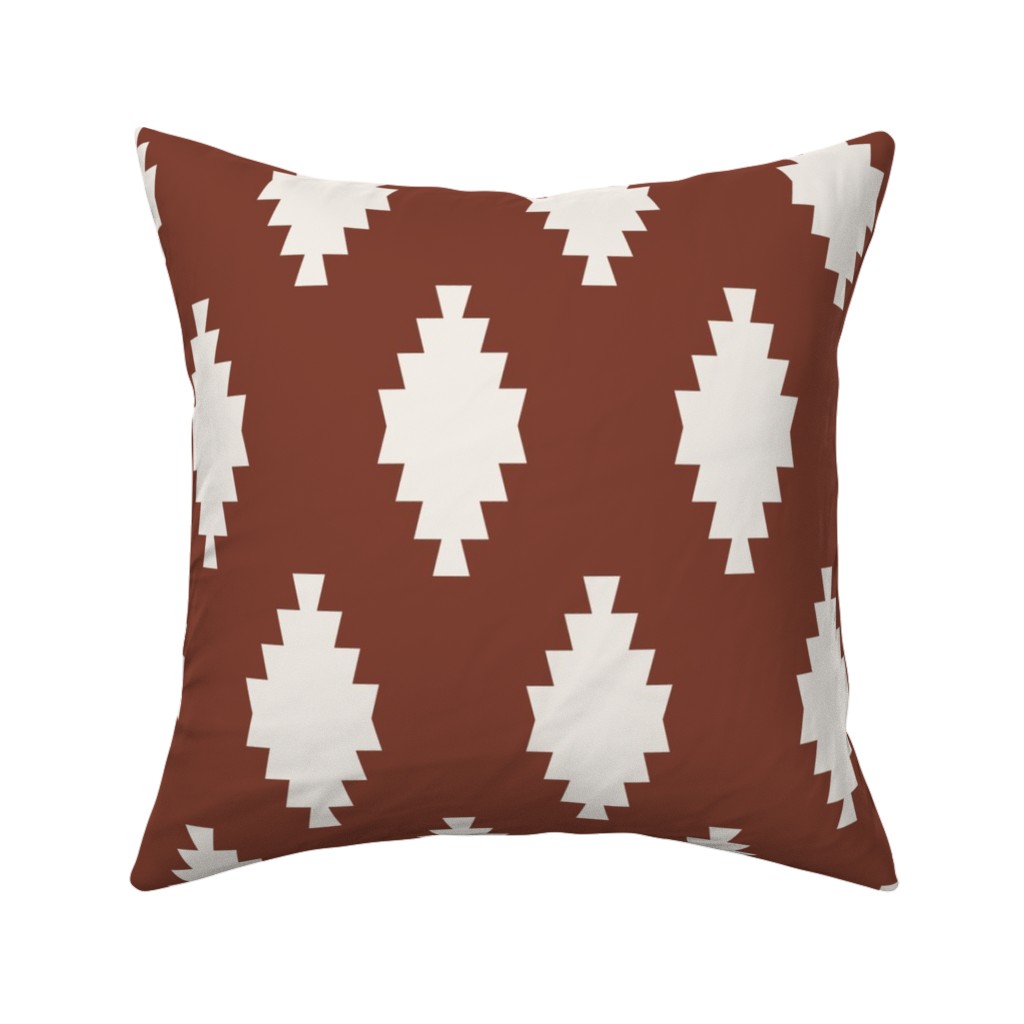 Taos Tile - Marsala Pillow, Woven, Black, 16x16, Single Sided, Brown