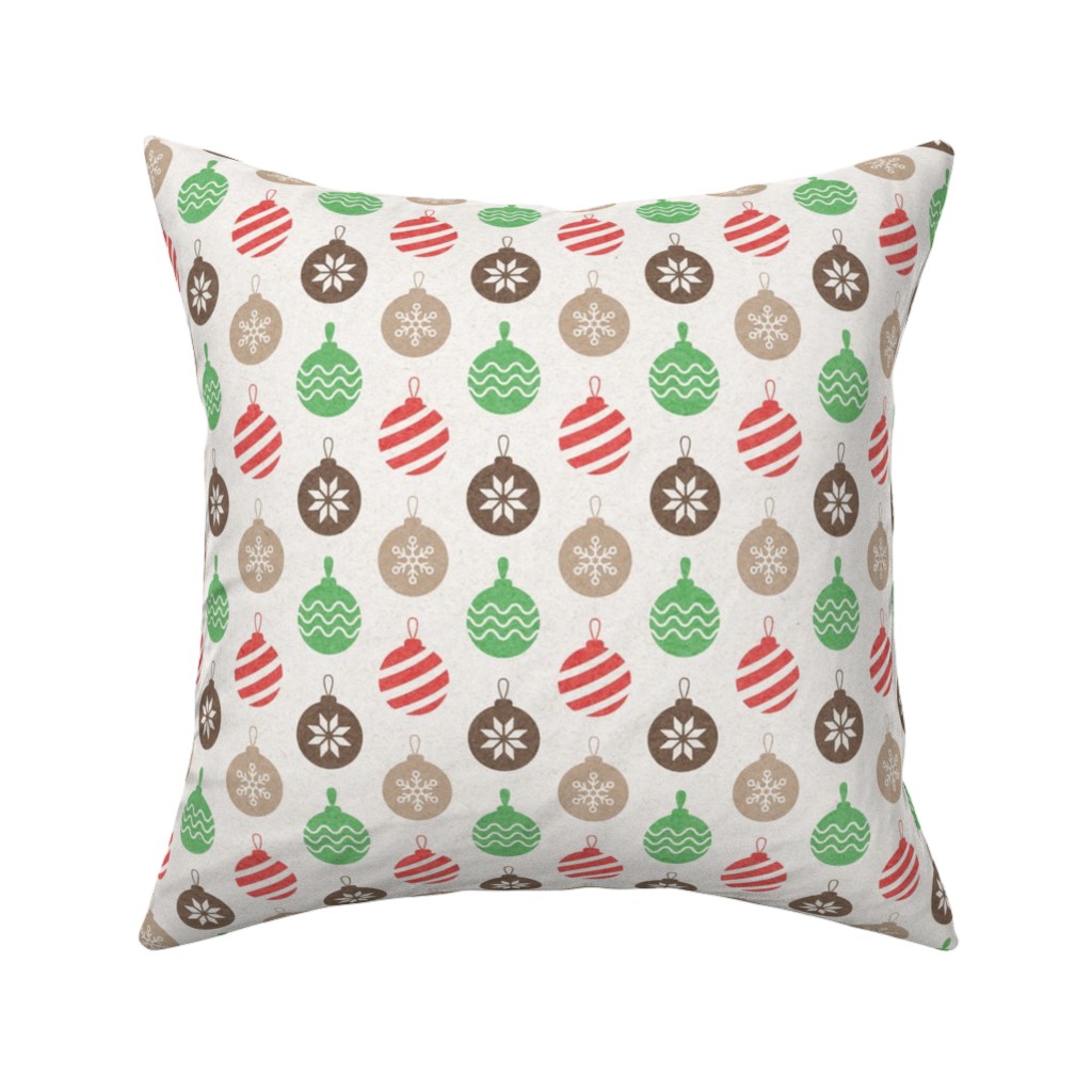 Christmas Ornaments Pillow, Woven, Black, 16x16, Single Sided, Multicolor